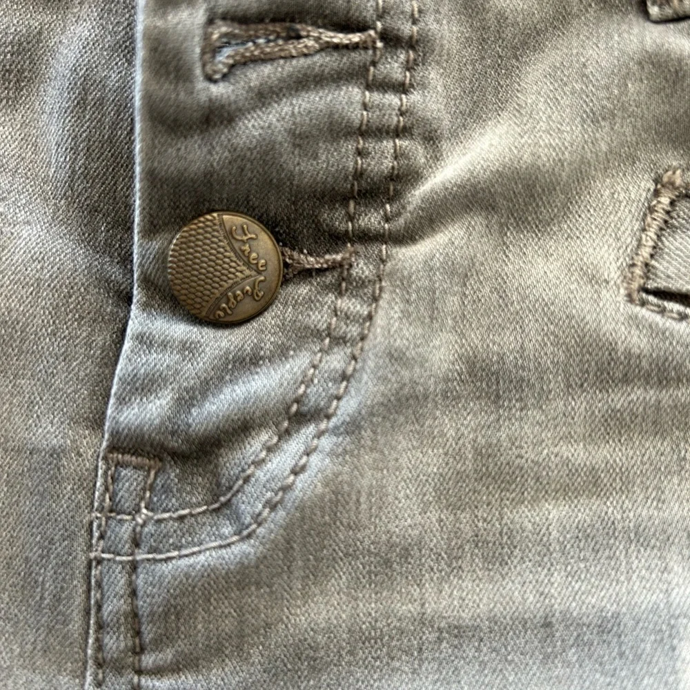 Free People Grey Moto Skinny Jeans 26 - Picture 6 of 10